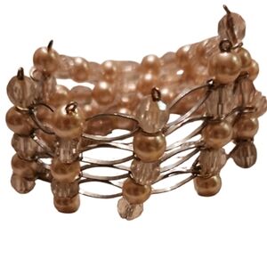 Vintage Elegant Pearl and Crystal Bracelet Silver Accent Unique